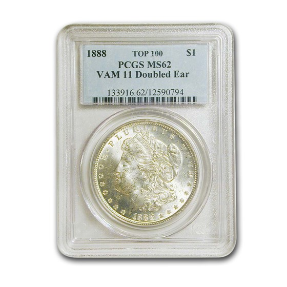 1888 Morgan Dollar MS-62 PCGS (VAM 11 Doubled Ear Top 100) 1888 Morgan Dollar MS-62 PCGS (VAM 11 Doubled Ear Top 100)